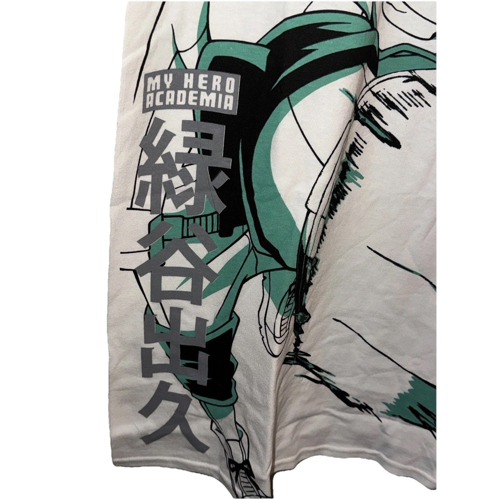 My Hero Academia Deku All Over Green Highlight Punch White Anime T Shirt Mens S - Picture 2 of 10